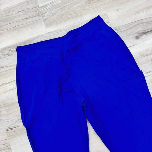 Mandala royal blue Scrub Pants Bottoms only Sz Petite Large New with tags - Picture 2 of 5